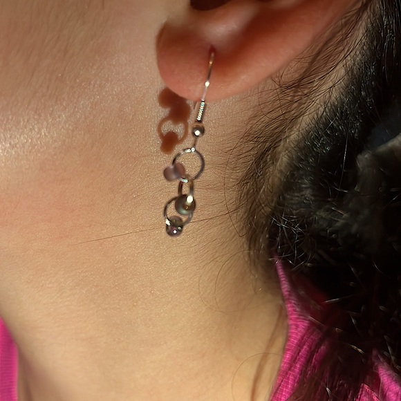 Handmade , glass beads , earrings - Picture 10 of 10